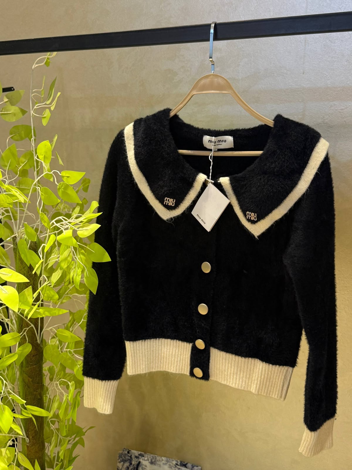 Miu Miu Fluffy Yarn Knit Jacket