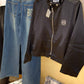 Loewe-inspired embroidered zip-up biker jackets