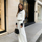 Chanel white knit two-piece set