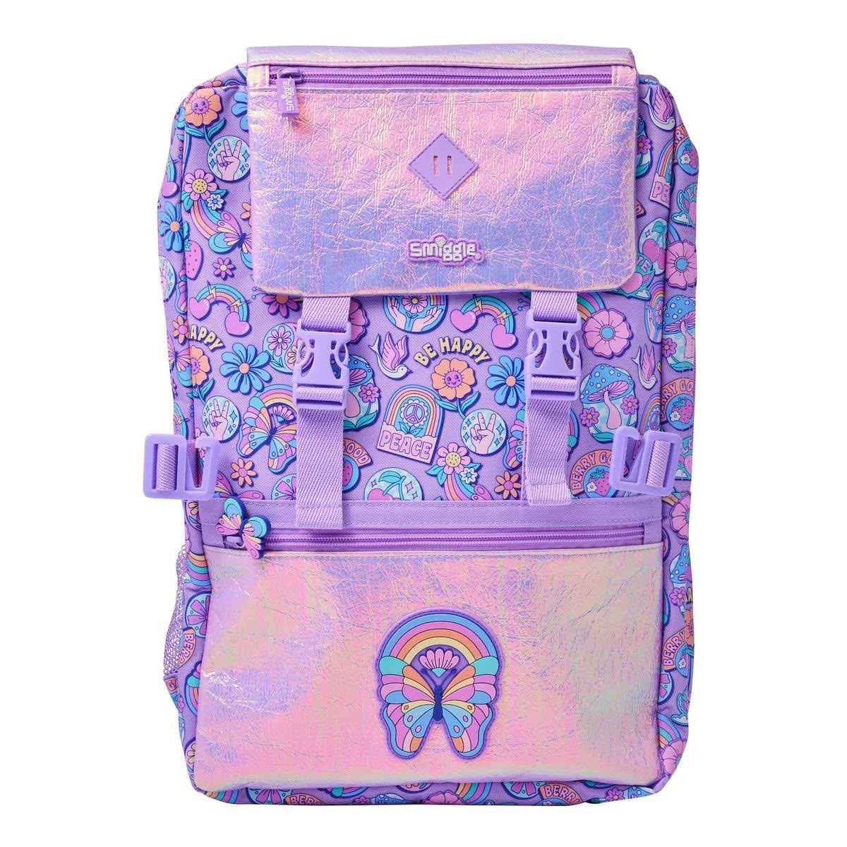 Smiggle Super Charge Attach Foldover 18 inches Backpack - Lilac