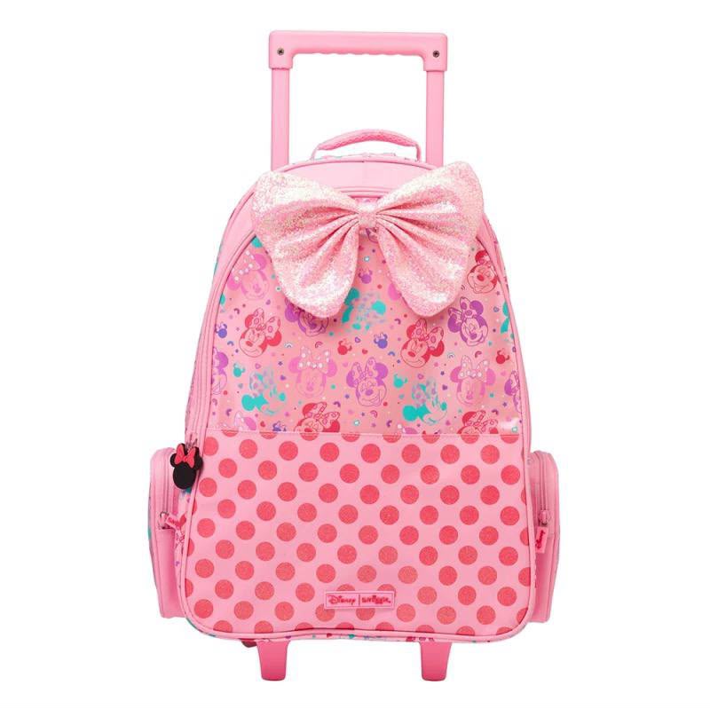 Smiggle Minnie Mouse Trolley Backpack With Light Up Wheels
