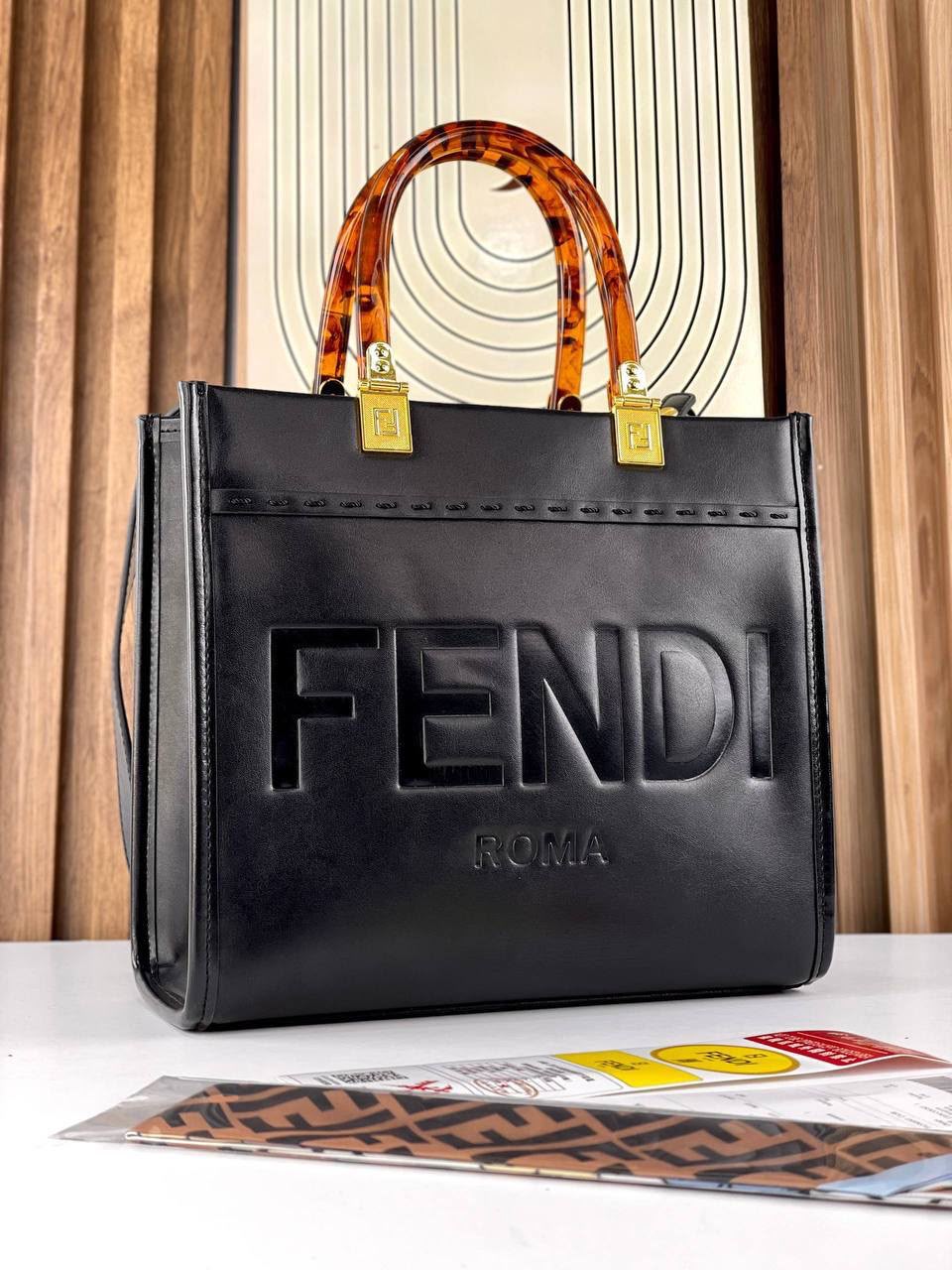 FENDI Sunshine logo-embossed tote bag