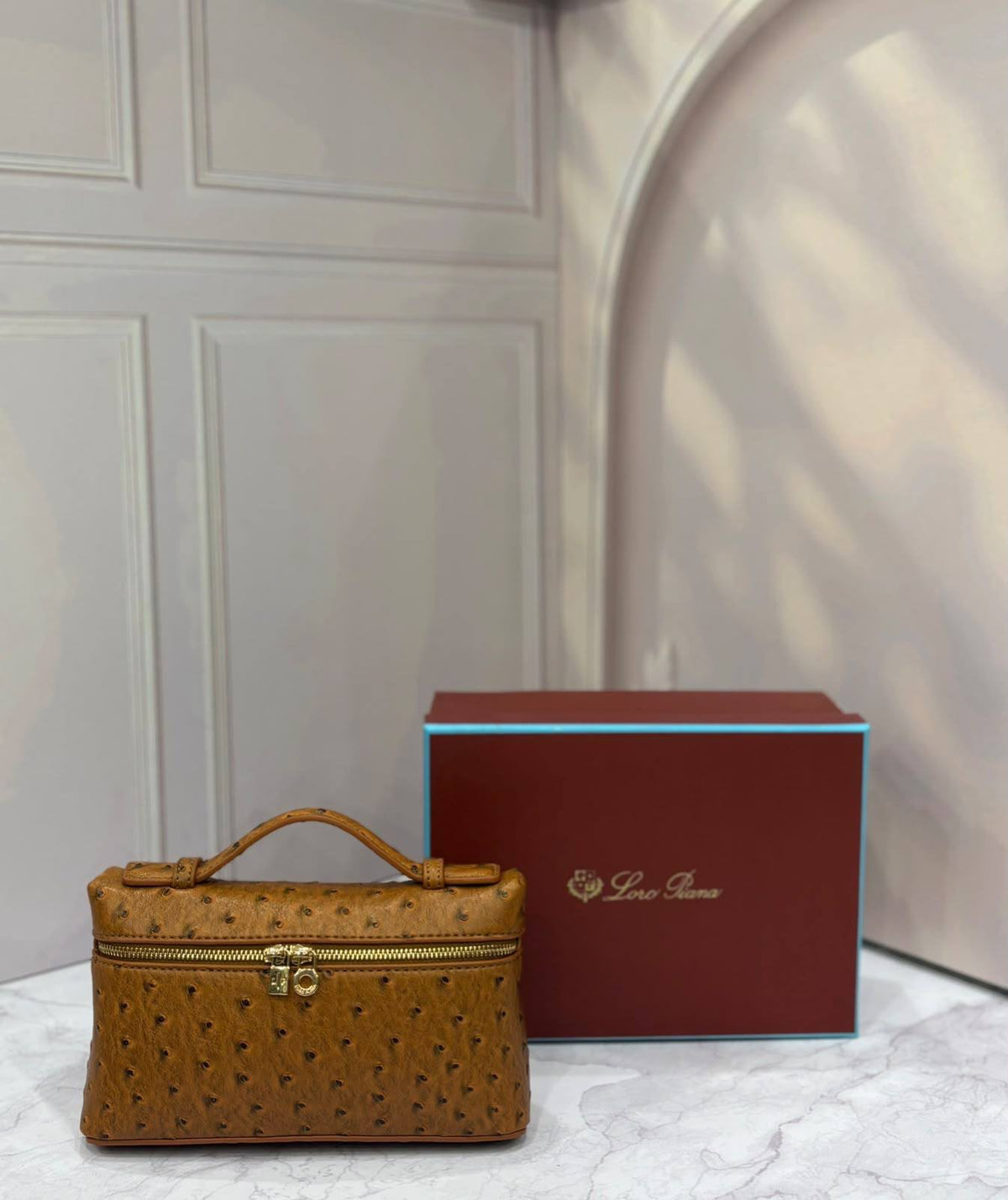 Loro Piana  Ostrich Extra Pocket L19 Pouch