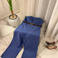 Denim Belted Jumpsuit