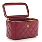 Chanel Lambskin Quilted Small Vanity Case With Chain