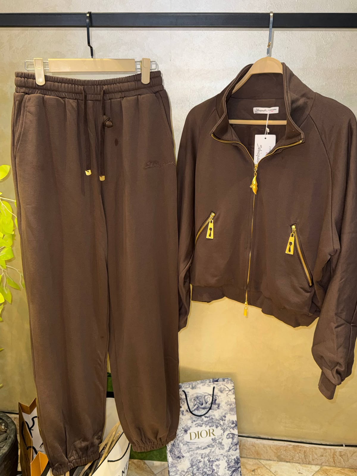 Schiaparelli Mock-Neck Zip-up Jacket and Matching Sweatpants