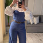 Denim Belted Jumpsuit