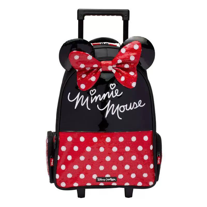 Smiggle Minnie Mouse Trolley Backpack With Light Up Wheels