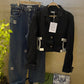 Chanel-style cropped black blazer