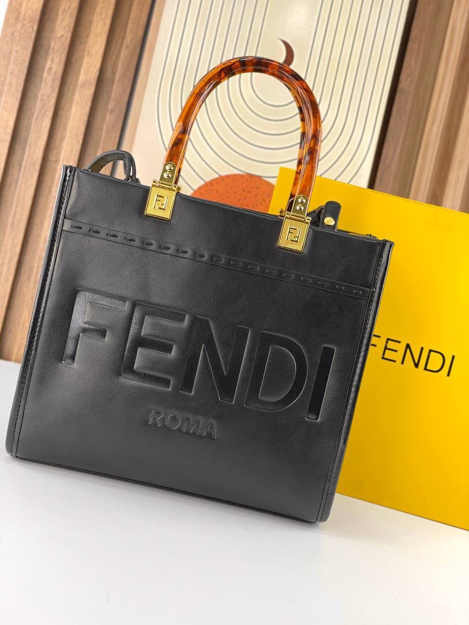 FENDI Sunshine logo-embossed tote bag