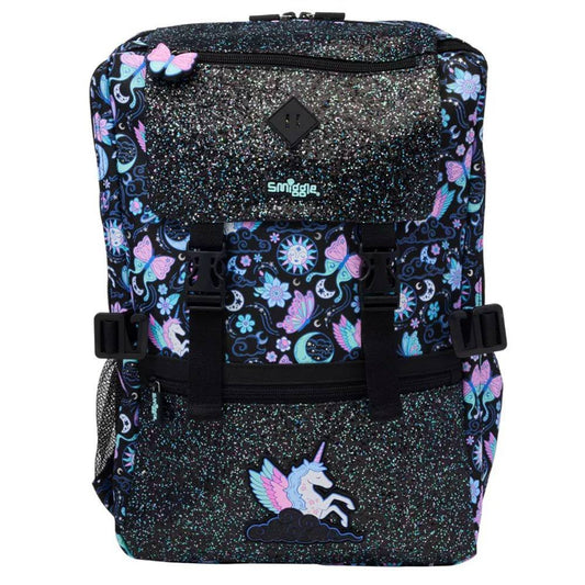Smiggle Super Charge Attach Foldover 18 inches Backpack Black Mix