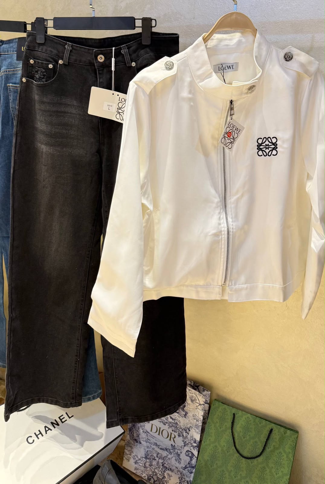 Loewe-inspired embroidered zip-up biker jackets