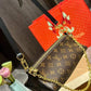 Louis Vuitton Monogram Pochette with Gold Chain