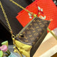 Louis Vuitton Monogram Pochette with Gold Chain