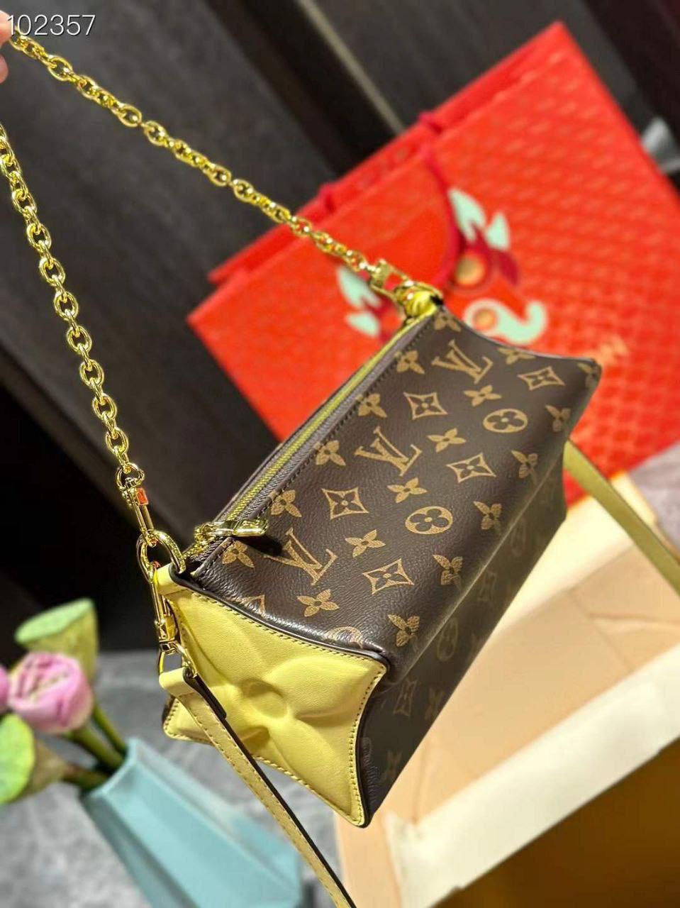 Louis Vuitton Monogram Pochette with Gold Chain