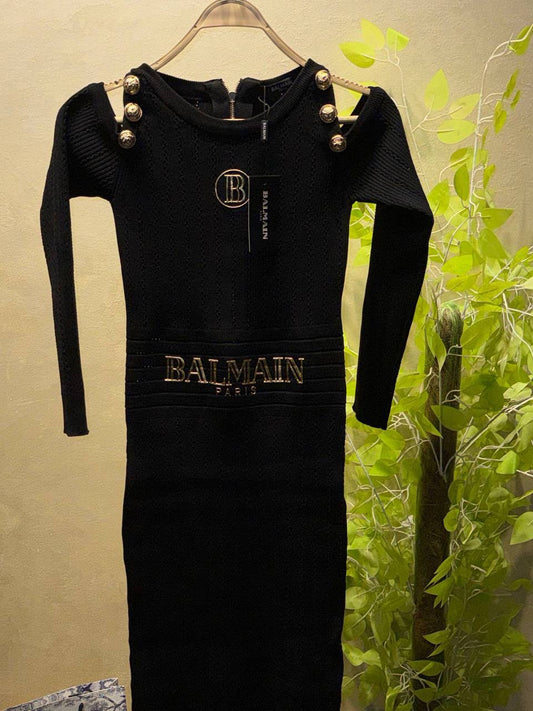 Balmain Ribbed Mini Dress