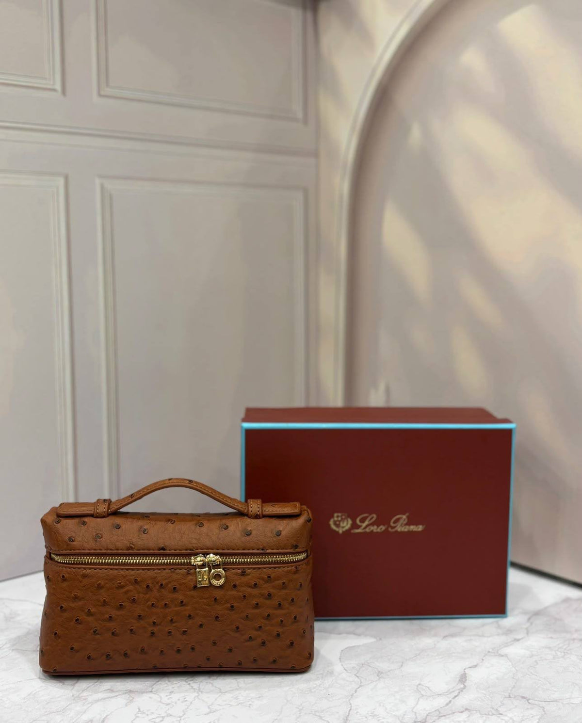 Loro Piana  Ostrich Extra Pocket L19 Pouch
