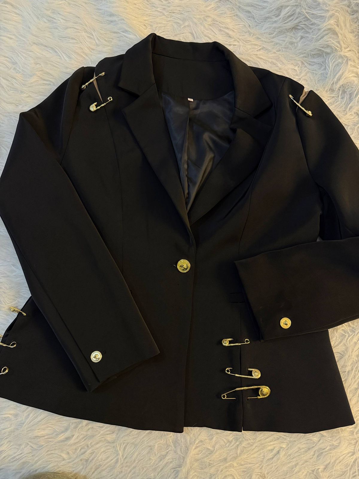 Versace Safety Pin Black Blazer