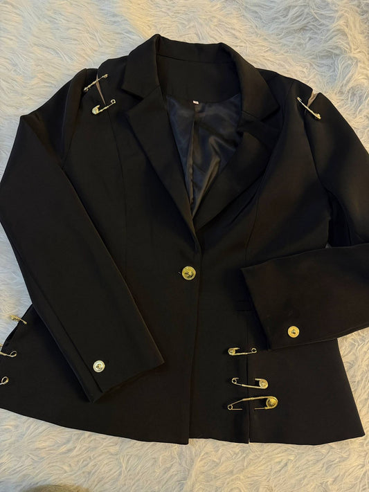Versace Safety Pin Black Blazer