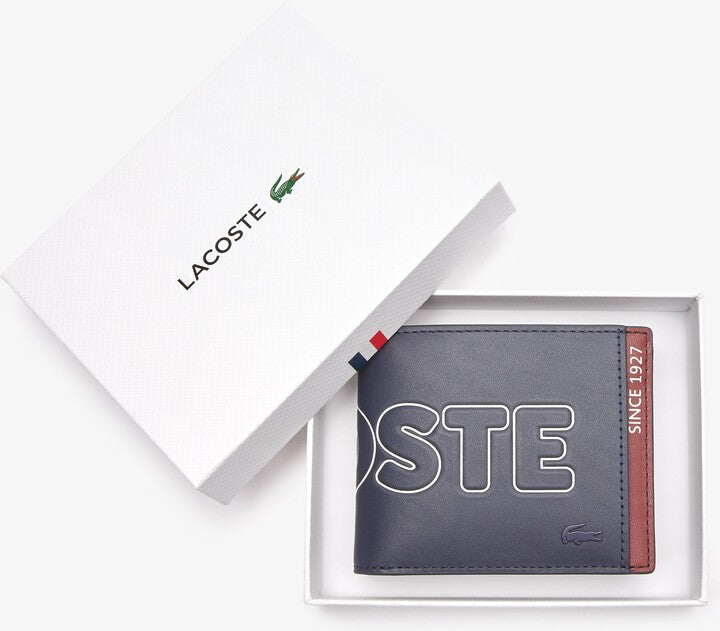 Lacoste Men's Fitzgerald Branded Leather Foldable Wallet