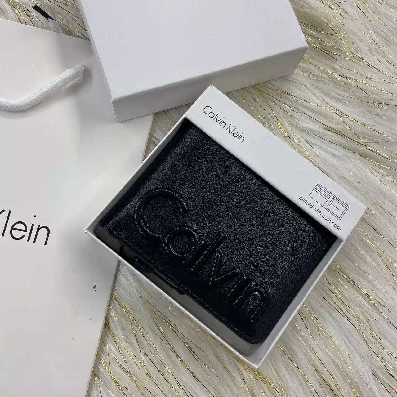 Calvin Klein Men Wallet Black Genuine Leather