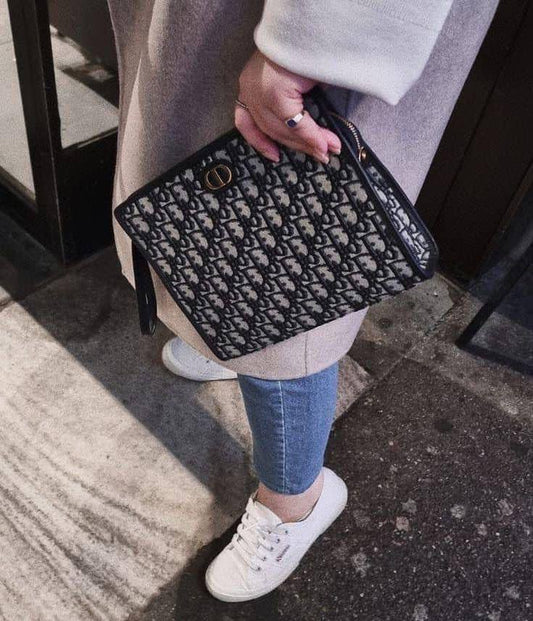 Dior Oblique Embroidered Pouch