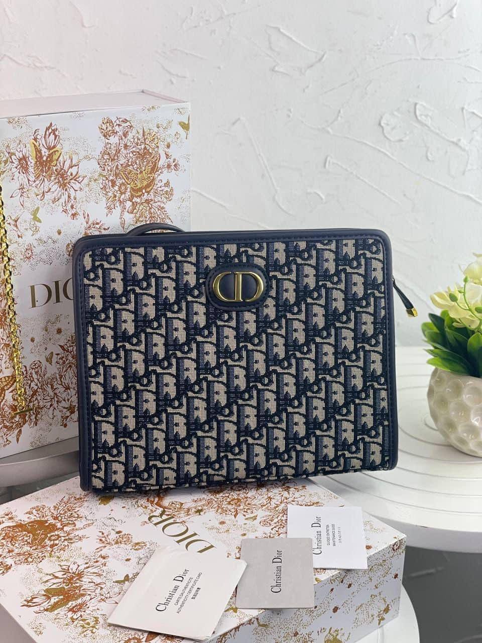 Dior Oblique Embroidered Pouch