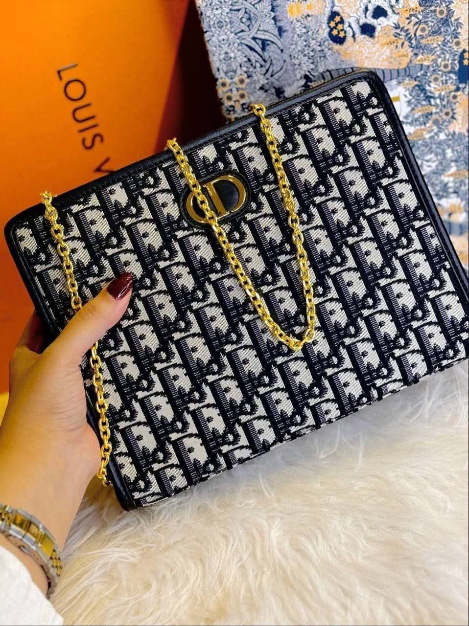 Dior Oblique Embroidered Pouch